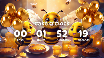 Celebrating Bees Birthday Countdown Timer.